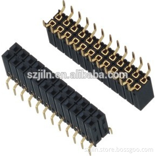 straight u type terminal 2.54mm dual row bottom entry female header wholesale